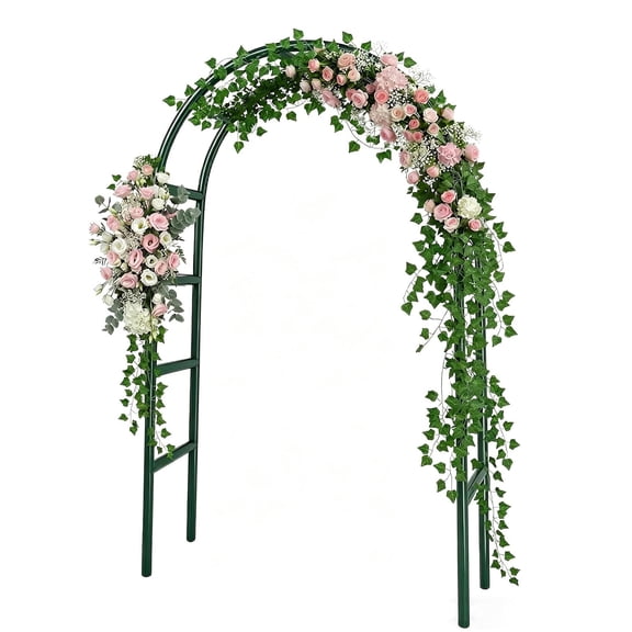 SELIVO 7.8Ft Metal Garden Arch Trellis for Climbing Plants Outdoor,Garden Arbors and Arches,Halloween Archway for Pumpkin Balloon Rose Vines Wedding Christmas Birthday Party Decorations