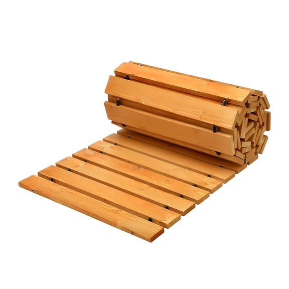SELIVO 8.2ft Wooden Garden Pathway Weather Resistant Carbonized Pine Out Decorative Walkway Boardwalk Pathway Pavers for Outside Stepping Stones Outdoor Flooring Patio Pool ()