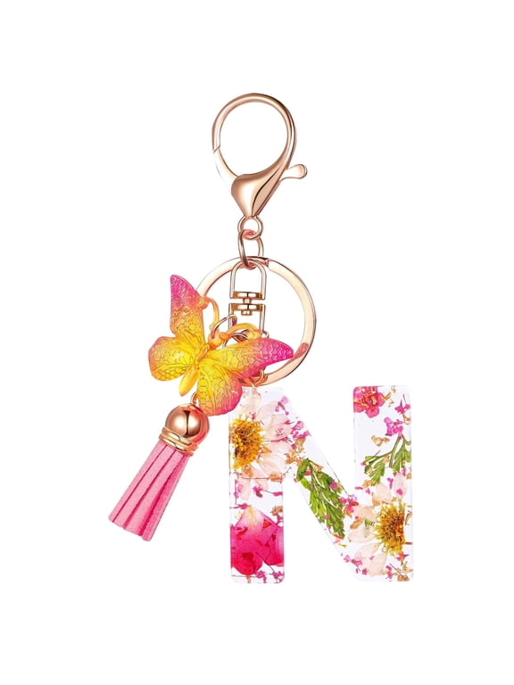 Customizable Initial Letter Keychains, Keychains Rings for Keys for Men Women for Car,Personalized Gifts,Custom Keychain for Men,N