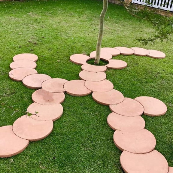 SELIVO Diy Silicone Mould,Plastic Paver for Garden Path Diy Walkway Maker with 16"X16" Design Reusable Concrete Stepping Stone Molds for Concrete