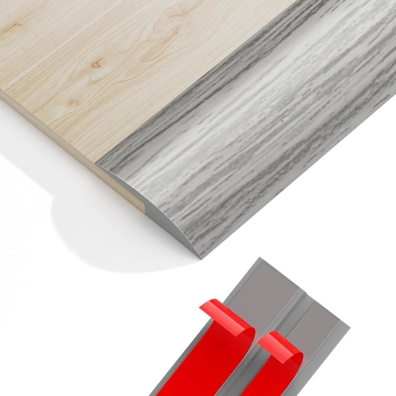 SELIVO Floor Transition Strip-118 Inches Vinyl Door Threshold Ramps for Doorways,Rubber Threshold Strip,Self Adhesive Carpet Edge Trim,Floor Trim Strip,Wheelchair Ramp