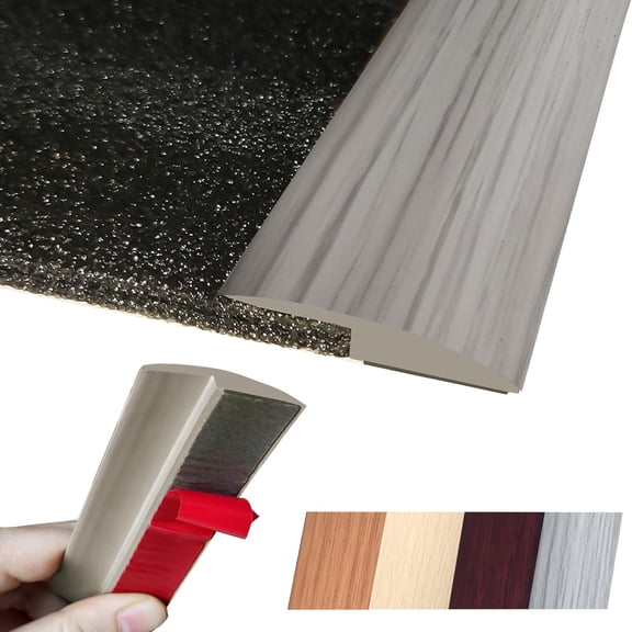 SELIVO Floor Transition Strip Self Adhesive Carpet Wood Tile Vinyl Flooring Laminate Transition Cover Edge Trim Gap Doorway Threshold for Uneven Floors Heights Within 5 Mm (40 Inches, Gray Forest)