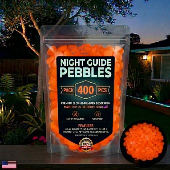 SELIVO Glowing Stones 400 Pcs Luminous Garden Pebbles Outdoor Night Glow Rocks for Walkway Patio Yard Landscaping Decor Spring Summer Decor Glow Rocks for Landscaping