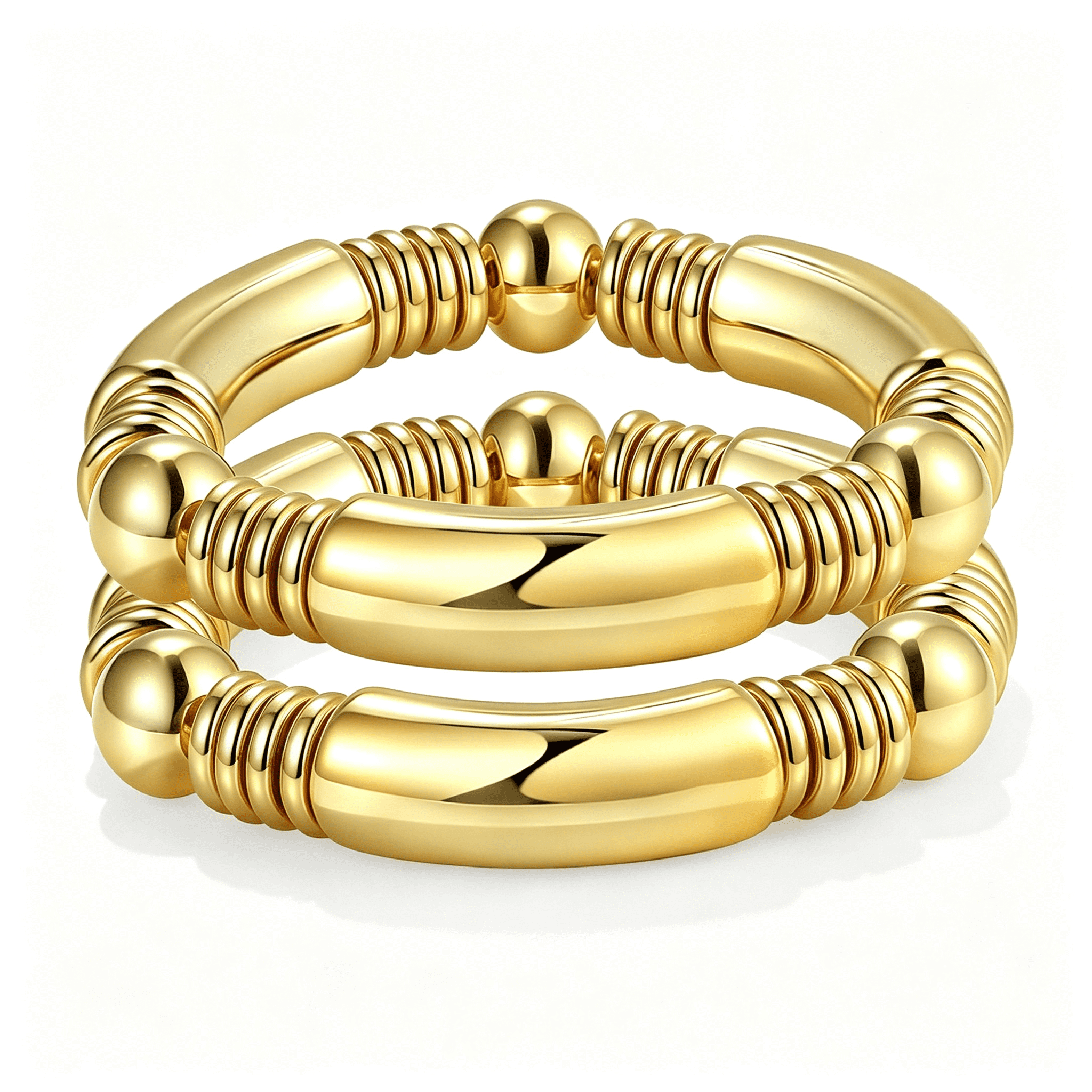 SELIVO Gold Plated Bangles Bracelet for Women Chunky Curved Stacking ...