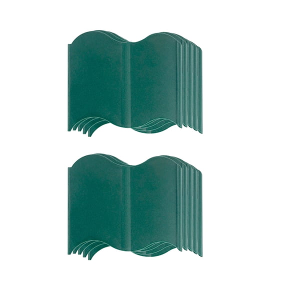 SELIVO Green Garden Border Fence, 10 Pack Plastic Edging, 5.5X5.9 Inch Flower Bed Barrier, Terrace Walkway Courtyard Decor No Dig Edging