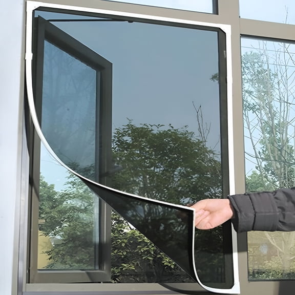 SELIVO Magnetic Window Screen,Diy Window Screen Replacement,Fiberglass Mesh,Adjustable Diy Magnetic Window Screen,Self-Adhesive Window Screen Netting Mesh Curtain,Window Screens for House Windows