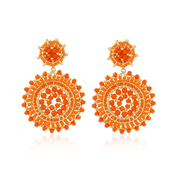Oremge SELIVO Orange Beaded Earrings For Women Bohemia Statement Seed Bead ...