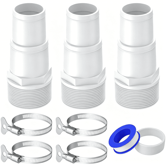 SELIVO Pool Hose Adapter Replacement,3 Units 1.25"Or 1.5"-Compatible with Ground Pool Pump,Filter&Skimmer,Universal Pool Hose Adapter Set