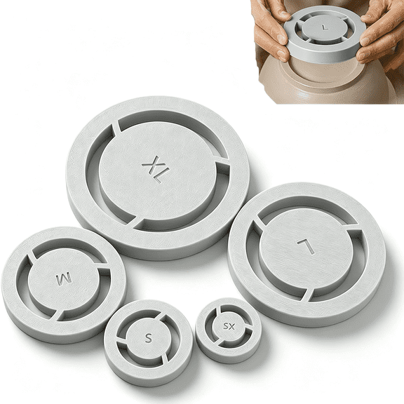 SELIVO Pottery Foot Ring Tool Clay Base Aligner for Ceramic,Clay Base Maker Press for Even Ceramic,Aligned Foot Ring Template for Ceramics,Soft to Leather Clays Foots Rings Tool,For Bowls,Mugs(#A)
