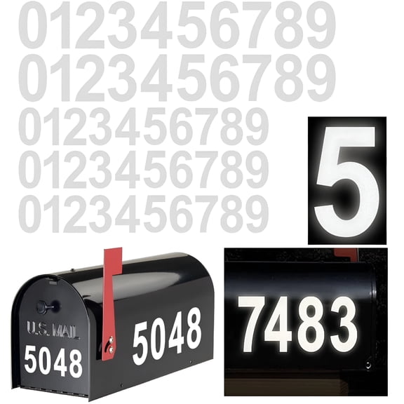 SELIVO Reflective Vinyl Mailbox Number Decals Number Stickers - Waterproof, Self-Adhesive, Classic Style (3" & 4")