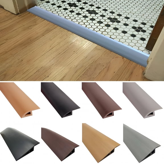 SELIVO Self-Adhesive Floor Transition Strip, Waterproof PVC Threshold Ramp for Carpet to Tile, Cuttable Doorway Trim for Laminate Wood Floors, Wear-Resistant Edge Cover (10mm/15mm)