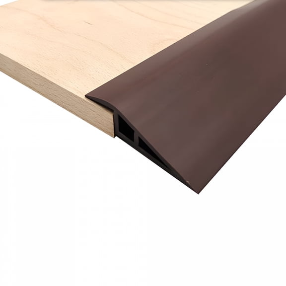 SELIVO Self Adhesive PVC Door Threshold Transition Strip, Flexible Floor Edge Trim Ramp for 12-15mm Height Drop, Waterproof Doorway Threshold Strip for Tile Wood Carpet, 1m/3.28ft, Brown