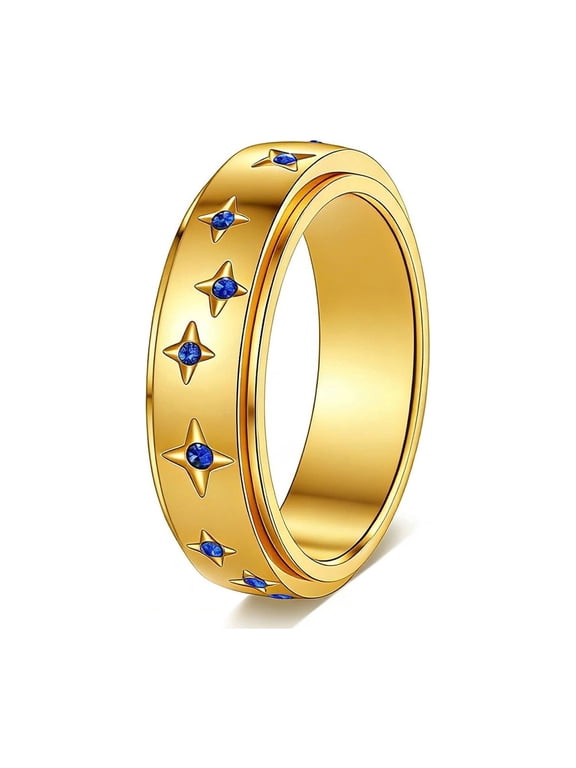 Stainless Steel Spinner Ring Anxiety Rings Fidget Ring for Men and Women Constellation Styling Size 10 fidget ring women