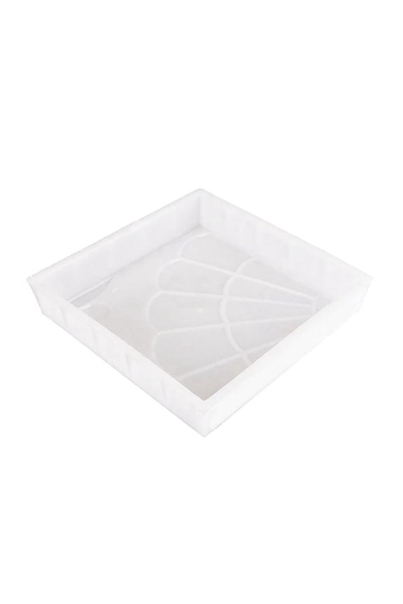 Stepping Stone Molds, Concrete Molds and Forms, 12X12 In, Fan-Shaped, Concrete Molds for Walkways, Garden Edging, White Plastic, Stepping Stone Mold