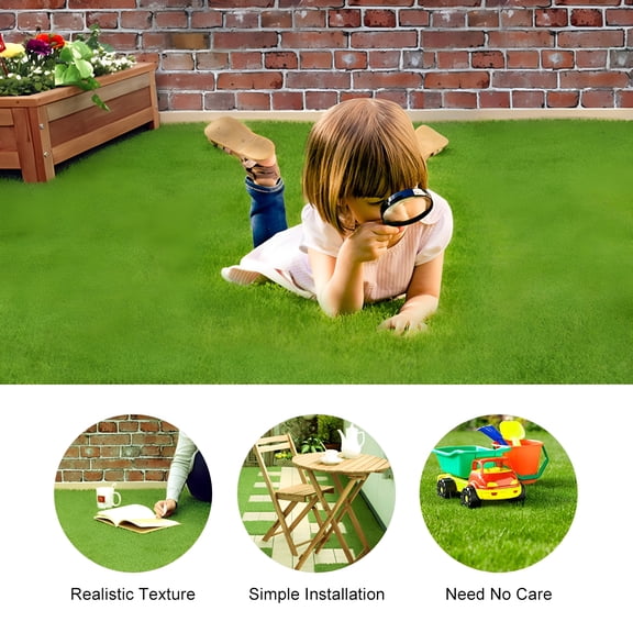 SELIVO Synthetic Grass,2 Sizes Artificial Grass Synthetic Washable Green for Micro Landscape Ornament for Lawn Garden