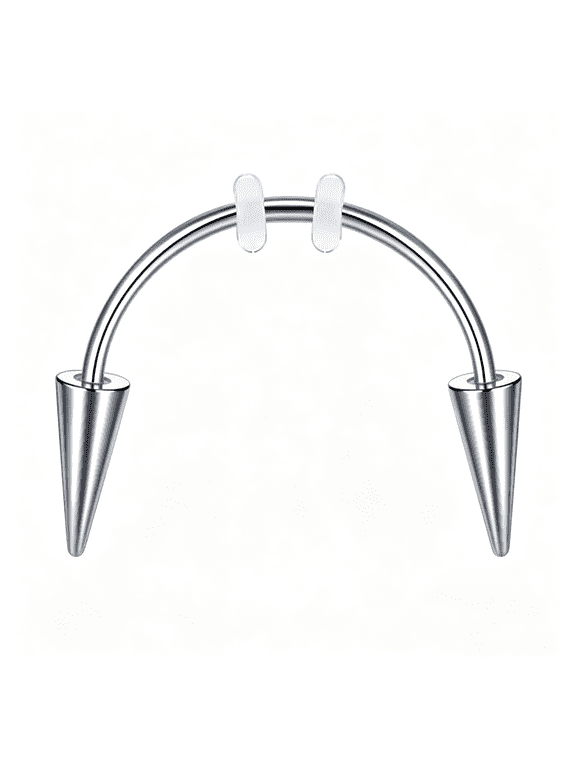 Vampire Spike Teeth Ring Stainless Steel Punk Mouth Lip Nail Smile Piercing Rings Gothic Halloween Fangs Body Jewelry Gifts gothic stainless steel fangs 16G