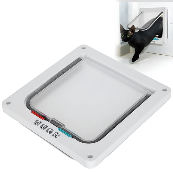 SELIVO Weatherproof Cat Flap Door, Durable Transparent Pet Door with 4 Modes for Indoor/Outdoor Use, Cat Door for Window