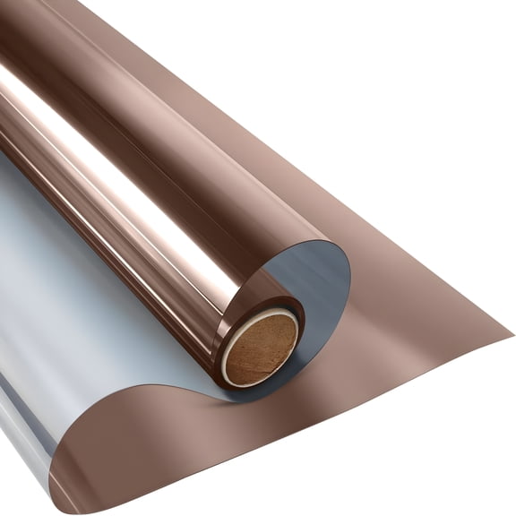 SELIVO Window Film One Way Daytime Privacy Static Cling Sun Blocking Anti Uv Reflective Window Tint for Home and Office,Brown Silver,17.5 Inch X 6.5 Feet