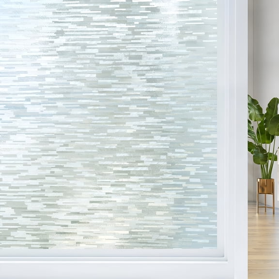 SELIVO Window Privacy Film,Frosted Glass Film,Sun Blocking Static Cling for Bathroom & Office,Heat Control Anti Glare Removable,Uv Rejection Non-Adhesive Covering for Home