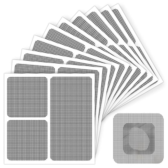 SELIVO Window Screen Repair Patch,10 Patches,4"*1.9"&1.9"*1.9",Black,3-Layer Strong Adhesive Window Screen Mesh Tape,Repair Kit for Window and Door Screen Tears Holes