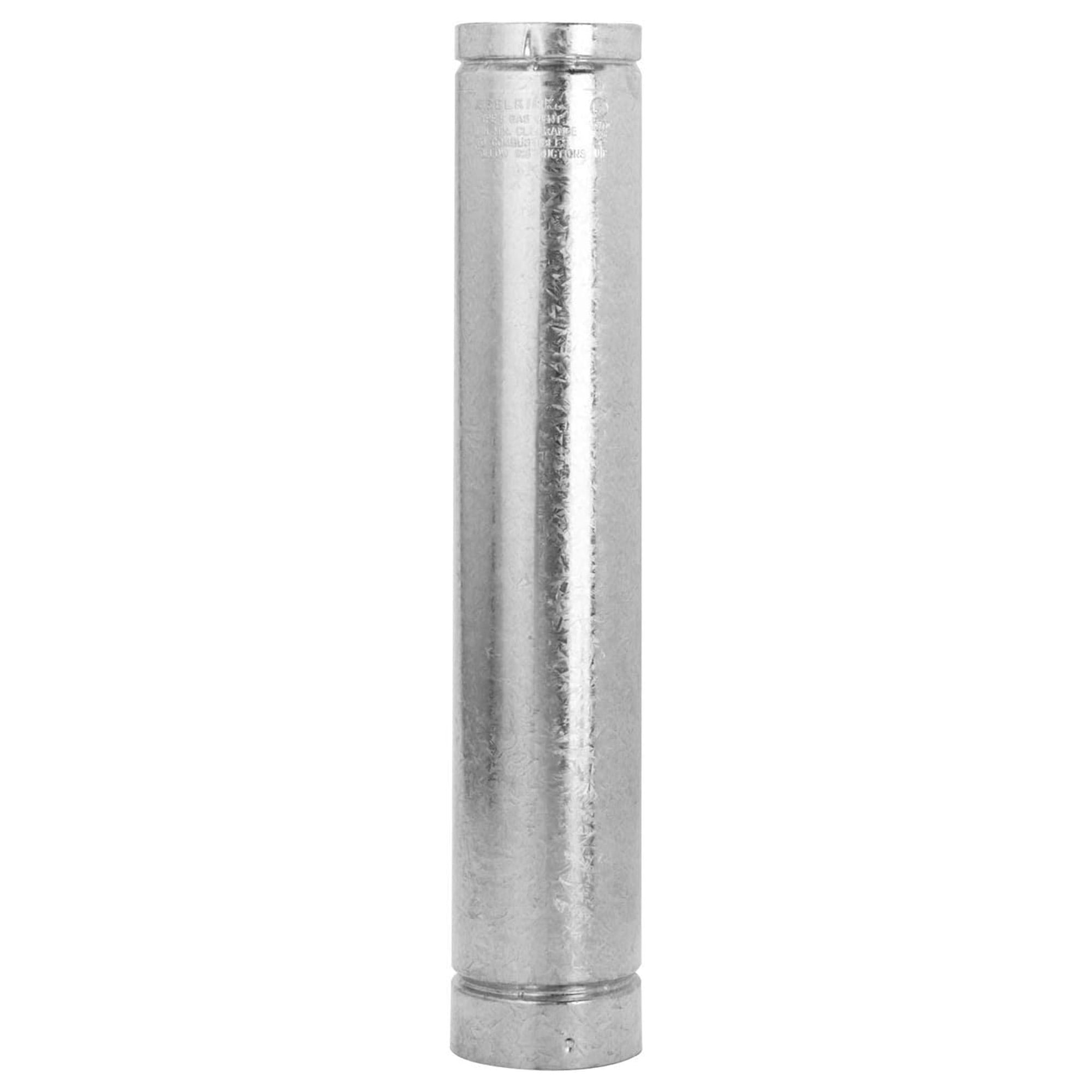 Selkirk 4" Diameter Round Type B Gas Chimney Vent Pipe 60" Length Pipe, Silver, 104060