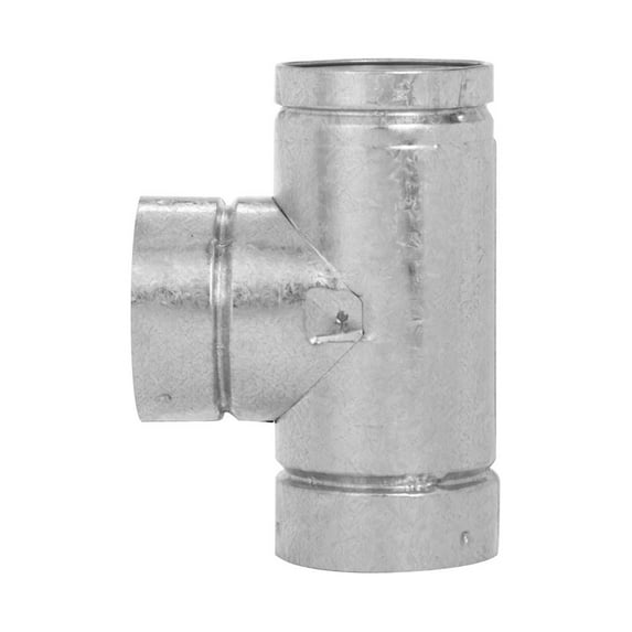 Selkirk Sport Gas Vent Tee 104100 - Round Duct, Easy to Clean - 4 In Aluminum