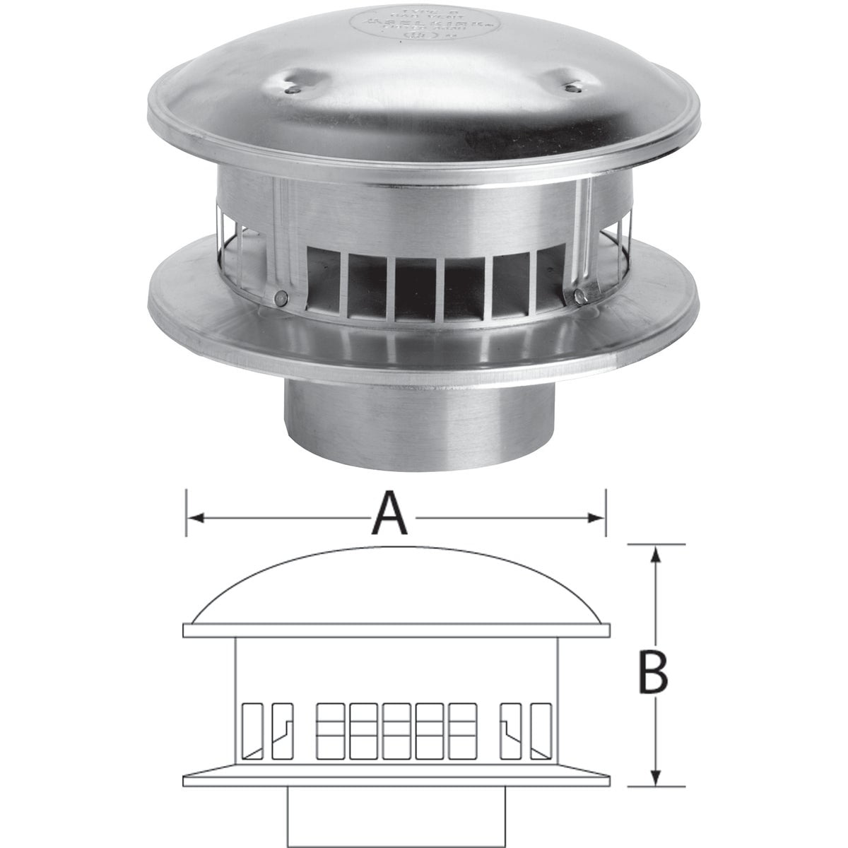 Selkirk Sport SELKIRK RV 6 In. x 12 In. x 6-1/4 In. Gas Vent Cap 106800 — Residential Use, Standard Application