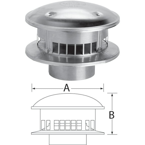 SELKIRK RV 6 In. x 12 In. x 6-1/4 In. Gas Vent Cap 106800