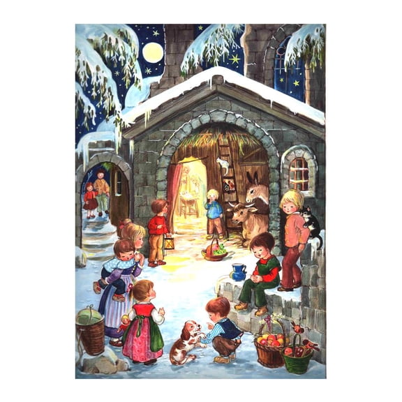 Sellmer Advent - Children Outside - 11.75"H x 8.25"W x .1"D