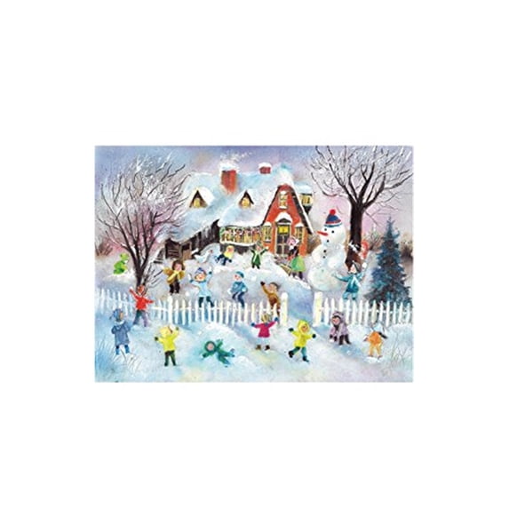 Sellmer Advent - Children Playing in Snow - 10.5"H x 14.5"W x .1"D