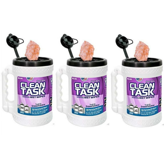 SELLARS 90153 CLEAN TASK™ CLEANING & DEGREASING WET WIPE DISPENSER – 3 PACK