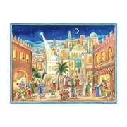 ADV70145 - Sellmer Advent Calendar - Colorful Bethlehem Scene - 10.5"H x 14.5"W x .1"D