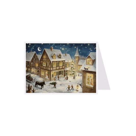Richard Sellmer ADV40146 4.5 x 6 x 0.1 in. Advent Calendar Postcard Nostalgic Christmas Village