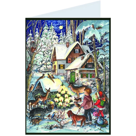 SELLMER Postcard Advent - Forest Animals Scene