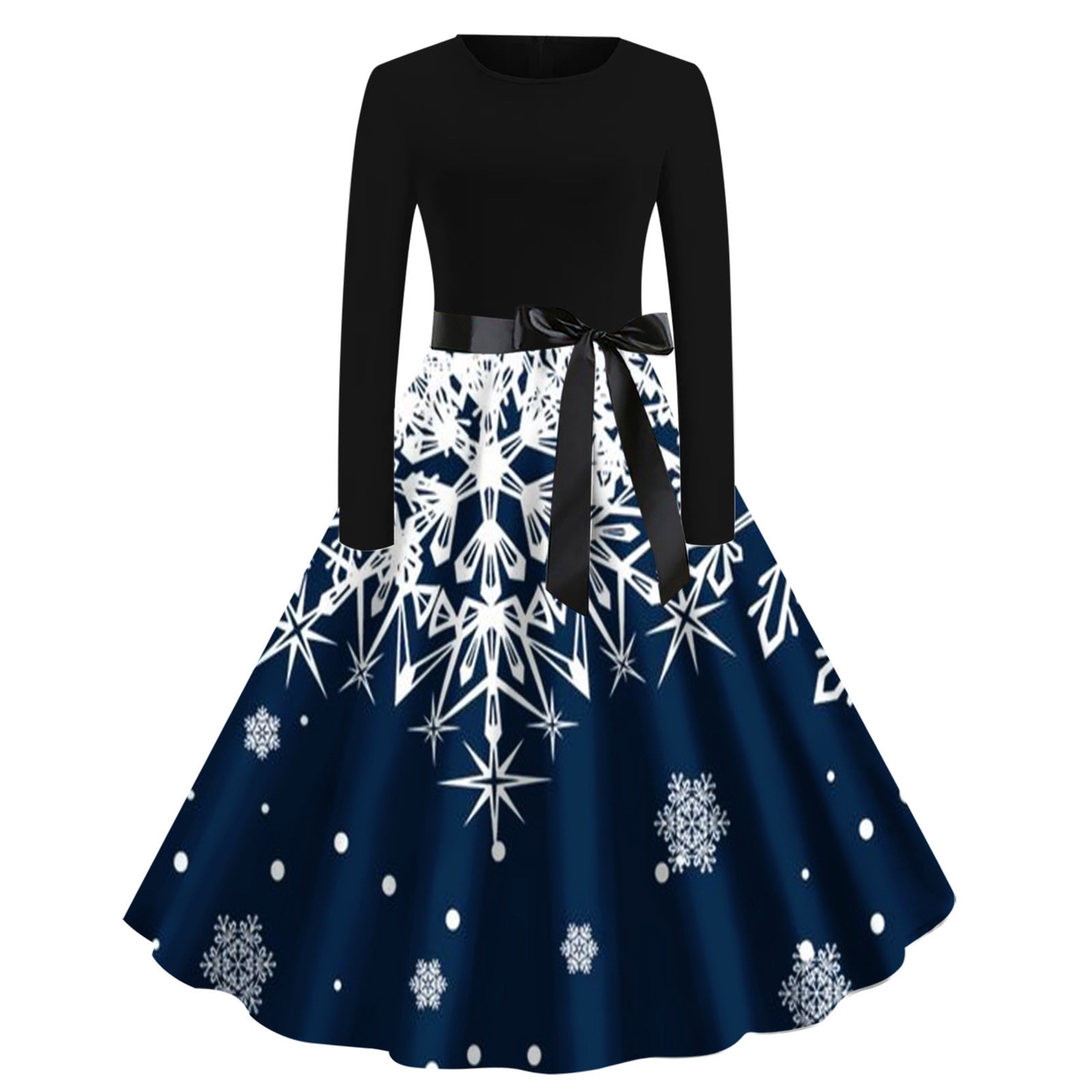 SELONE 1950s Dresses for Women Large Christmas Long Sleeve Cocktail