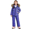 thumbnail image 1 of SELONE 2 Piece Snowsuits for Kids Girls Boys Soild Fleece Hoodies Warm Puffer Jacket Windproof Waterproof Overalls 2-3 Years, 1 of 4