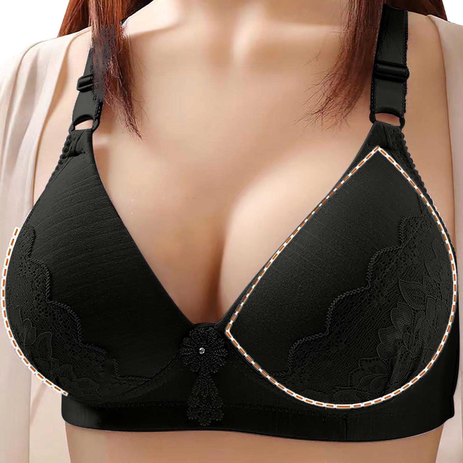 SELONE Everyday Bras for Women Push Up No Underwire for Small Breast Plus  Size Lace Sagging Breasts Fashion Beauty Back Solid Strap Wrap Nursing Bras