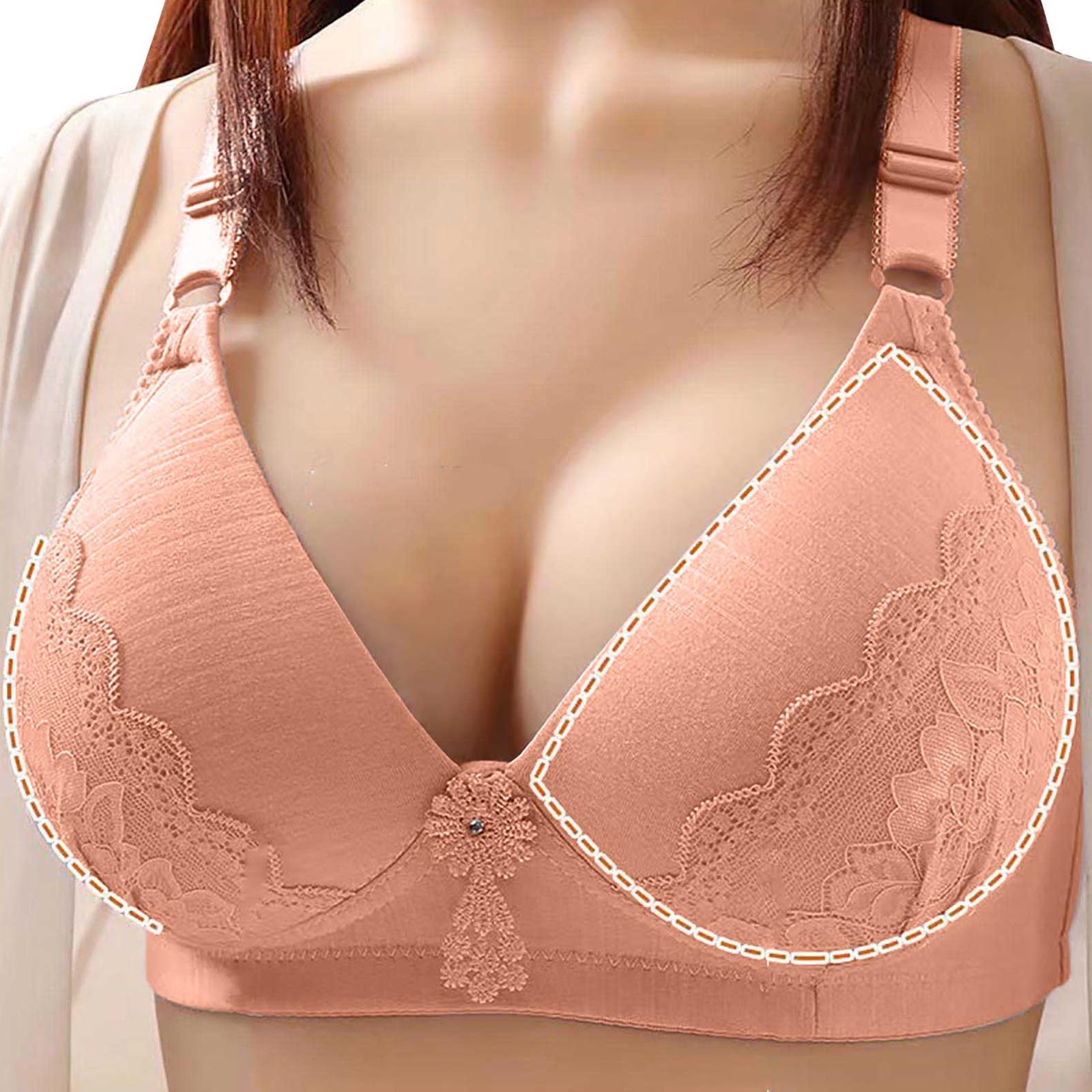 SELONE 2023 Everyday Bras for Women Push Up No Underwire Plus Size Everyday  for Sagging Breasts Breathable Lightly Thin Large Size Gathered Non Steel  Daily Nursing Bras for Breastfeeding Beige S 