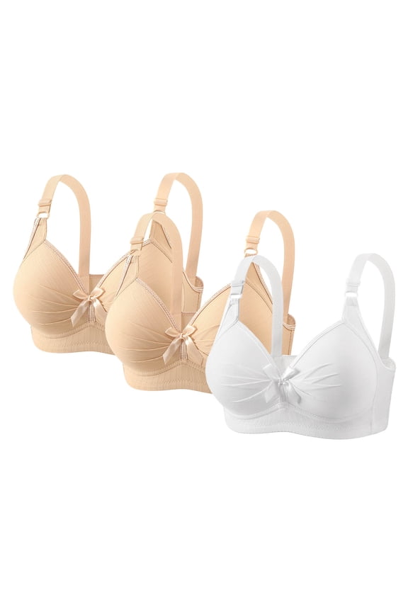 3 Pack Bras for Women No Underwire Lightly Padded Wireless Bra T-Shirt Bralettes Comfortable Underwear