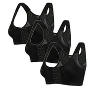 SELONE 3 Pack Plus Size Sports Bras for Women Wireless Support Bra Bralettes Comfortable Underwear for Workout Fitness