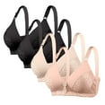 thumbnail image 1 of SELONE 4 Pack Bras for Women No Underwire Lace Push Up Lightly Padded Wireless Bra T-Shirt Bralettes Plus Size Comfortable Underwear, 1 of 8