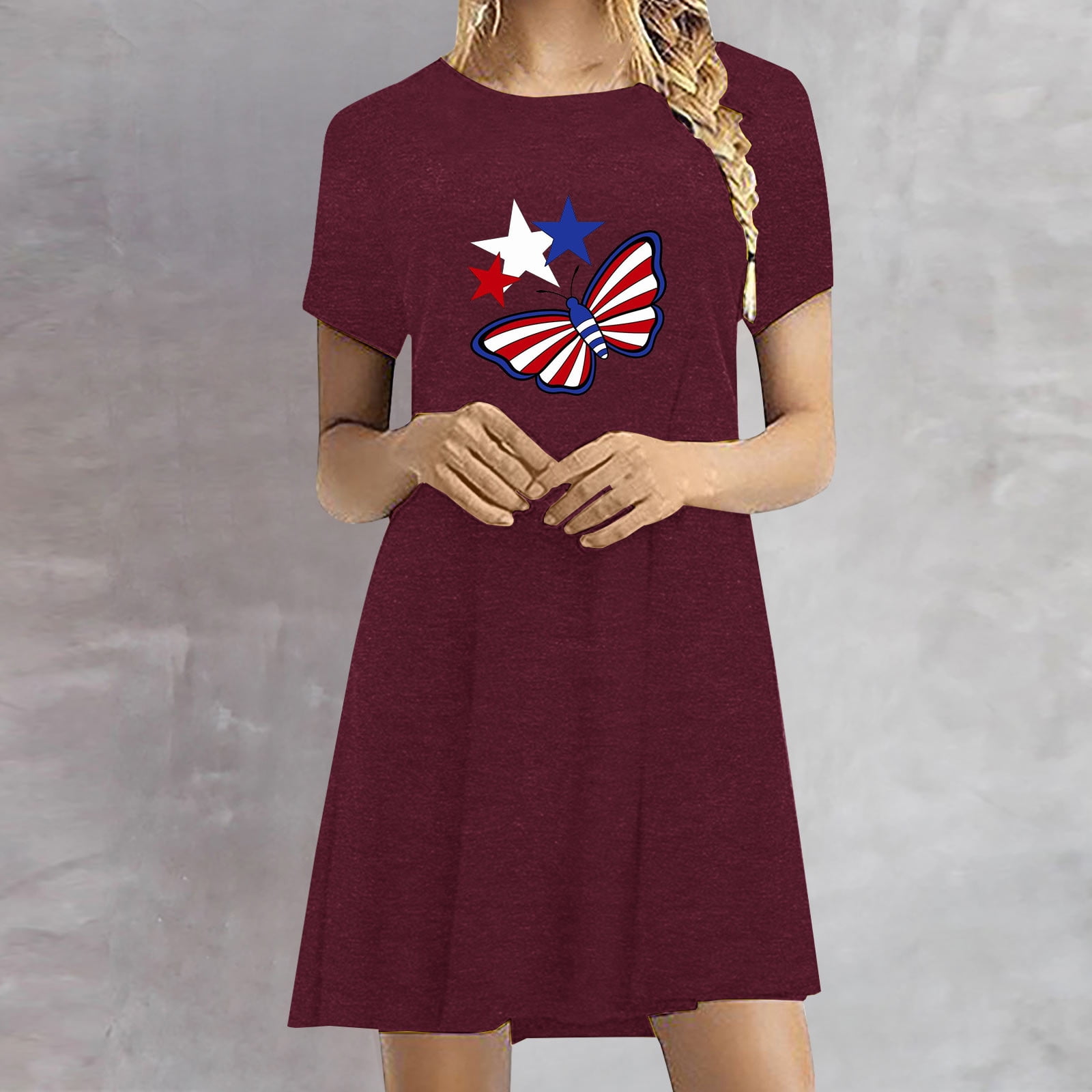 SELONE American Flag Beach Dresses for Women Star Striped Fashion ...