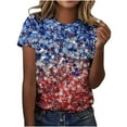thumbnail image 1 of SELONE American Flag Shirts Shirts for Women Plus Size cotton Fashion Holiday Wear Blue 2XL, 1 of 5