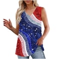 thumbnail image 1 of SELONE American Flag Womens Tank Tops Loose Star Striped Fashion Holiday Wear Outfits Red S, 1 of 7