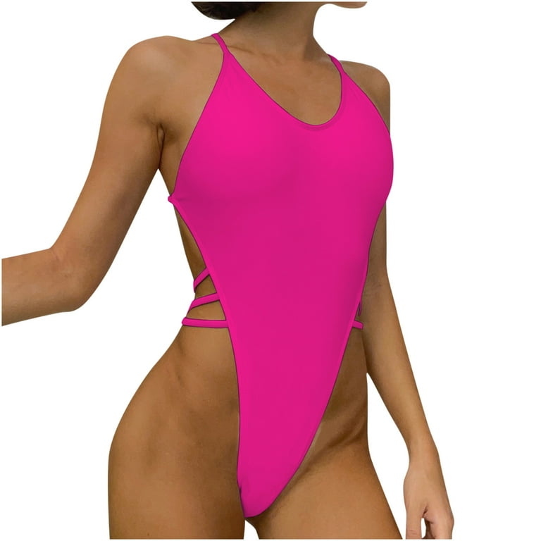 SELONE Bathing Suit for Women One Piece Monokini Romper Hawaiian Solid  Hollow Out Beach Beachwear Fashion Tummy Control Swimsuits Plus Size  Bathing