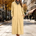 thumbnail image 1 of SELONE Bathrobes for Women Zip Front Plus Size Long Dress Full Zip Long Sleeve Hooded Robe with Pockets Cozy Homewear, 1 of 9