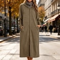thumbnail image 1 of SELONE Bathrobes for Women Zip Front Plus Size Long Dress Full Zip Long Sleeve Hooded Robe with Pockets Cozy Homewear, 1 of 9