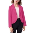 thumbnail image 1 of SELONE Black Blazer Girls Lapel Collar Back to School Uniform Short Preppy Classic Dresswear Big Kids Soild Party Coat, 1 of 7