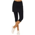 thumbnail image 1 of SELONE Black Capri Leggings for Women Plus Size Mid Waist Curvy Slim Casual Workout Pants for Work out Pull on Solid Soft Yoga Lightweight Comfortable S Breathable Gym Clothes, 1 of 7