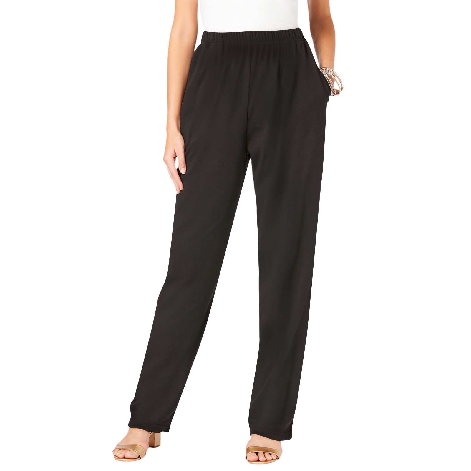 SELONE Black Casual Dress Pants Woman Plus Size Lounge Pants with ...